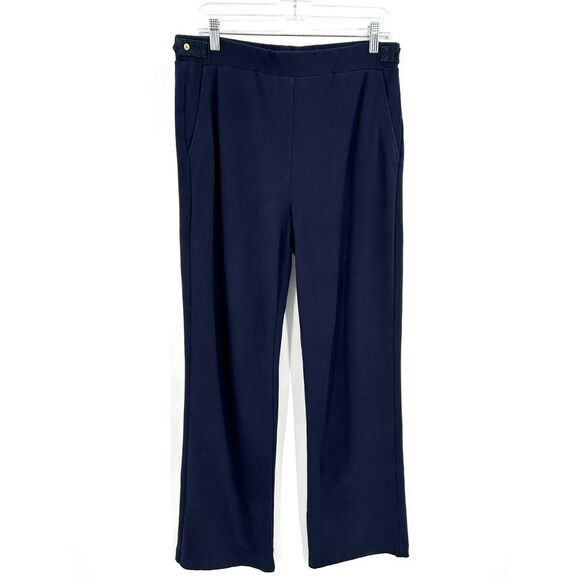 ST. JOHN Sport Navy Blue Straight Leg Pull On High Rise Casual Pants Size Medium - Picture 1 of 6